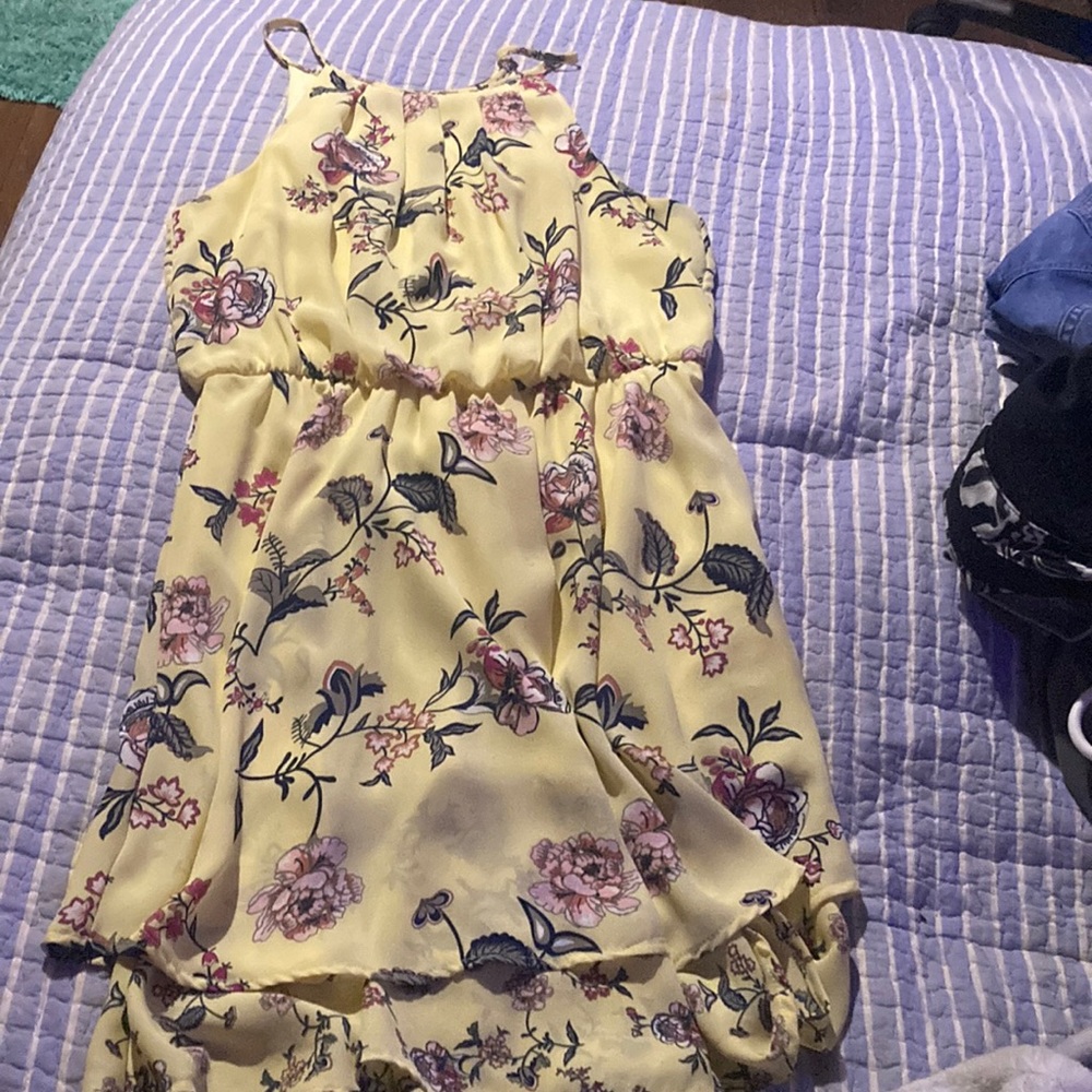 Yellow flowered dress